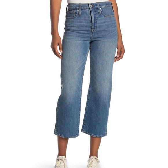 Madewell NWT Slim Wide Leg Studded Jeans - Picture 5 of 10